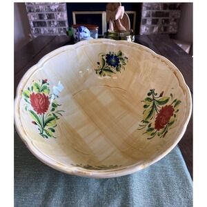 Vintage Ceramica Due Torri Italy Pottery 13 Inch Serving Or Bread Bowl *